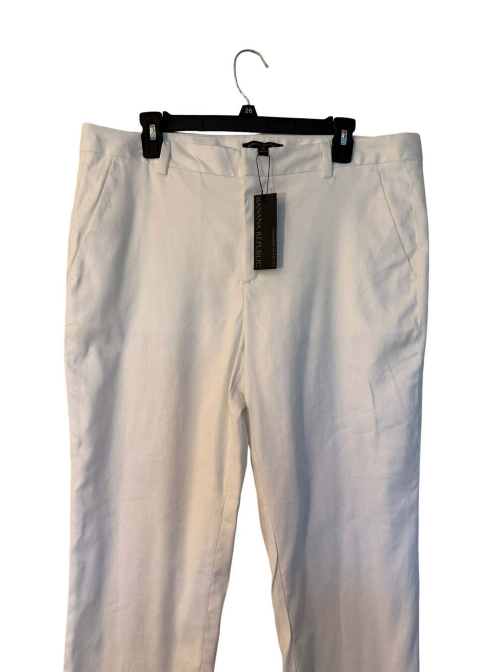Banana Republic Avery Pleated White Linen Blend Ankle Pants Size 14 NWT - Picture 3 of 7